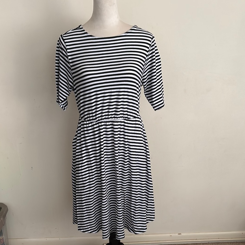 Torrid Black and White Striped Dress
